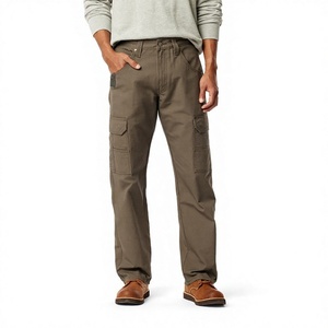 Pantalones Cargo Deportivos Casuales para Hombre, Multibolsillos, Holgados, Rectos, Largos, para Gimnasio, 100% Algodón, Cierre de Cremallera en la Mitad - Product Image 3