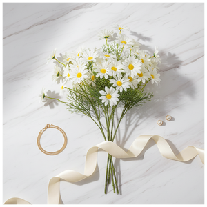 Fleurs artificielles de haute qualité à toucher réel, très demandées, pour centre de table de fête, décoration de mariage et de maison, blanches - Product Image 5