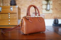 Sac à main en cuir véritable vintage de luxe personnalisé à une seule bandoulière avec un design floral, fermeture éclair résistante à l'eau pour femmes