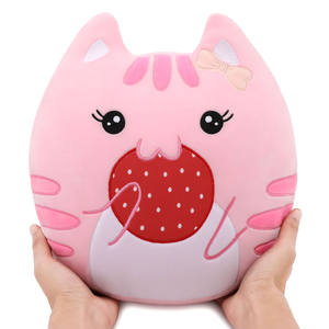 Nouvelle Coussin <span class=keywords><strong>de</strong></span> Canapé en Peluche Chat Fraise Kawaii Coloré pour Chambre à Coucher, Cadeau <span class=keywords><strong>de</strong></span> Noël, Anniversaire, Peluche Douce - Product Image 1