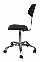 Chaise de laboratoire en cuir PU, chaise de bureau antistatique ESD, noir souple, avec dossier conductrice, pour salle de nettoyage,