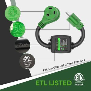 <span class=keywords><strong>Rv</strong></span> 5-15p để TT-30R điện Power Adapter 18 inch, bảo vệ tăng <span class=keywords><strong>30</strong></span> <span class=keywords><strong>amp</strong></span> đến 110 volt <span class=keywords><strong>RV</strong></span> Adapter dây với bảo vệ quá tải - Product Image 4