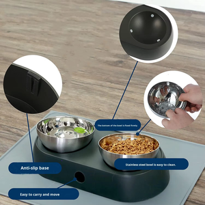 Toptan Özelleştirilmiş Paslanmaz Çelik Evcil Hayvan Mama Kabı Kedi Köpek Mama Tabağı Boyun Koruyucu Yüksek Kedi Mama Kabı - Product Image 2