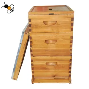 Chinese Waxed Wood Complete Bee Hive Kit Equipment Wax Coated 3-Layer Langstroth Beehive