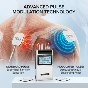 Unidad TENS <span class=keywords><strong>de</strong></span> 4 Canales para Hernias Discales, Fisioterapia, Masaje, 8 Electrodos, Dispositivo <span class=keywords><strong>de</strong></span> Alivio del Dolor - Product Image 5