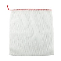 Filet à linge portable à cordon de serrage blanc OEM/ODM avec sac de lavage en maille lavable avec logo personnalisé pour les besoins de nettoyage en déplacement