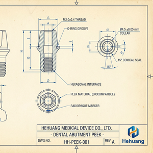 Abutments dentaires personnalisés en PEEK usinés CNC pour implants dentaires, haute précision, <span class=keywords><strong>Compo</strong></span> - Product Image 6