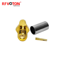 Directamente de fábrica RFvoton chapado en oro SMA hembra Jack crimpado RG58 cable RF coaxial conector convertidor conector
