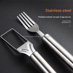 Couteau à melon en acier inoxydable 2-en-1 Couteau à melon Baller Gadgets de cuisine Coupeur de <span class=keywords><strong>pastèque</strong></span> Trancheuse - Product Image 6