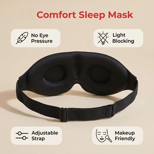 Masque oculaire 3D pour dormir la nuit, masque pour les yeux bloquant la lumière, doux et confortable, en mousse à mémoire de forme avec des coques contourées pour les yeux - Product Image 2