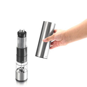 Molinillo de pimienta eléctrico con carcasa de acero inoxidable y control de perilla para uso en la cocina MA705E - Product Image 1