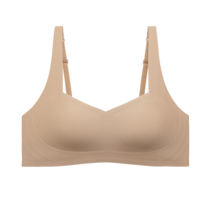 Sujetador sin aros transpirable con efecto push-up para busto pequeño, antideslizante, de gelatina, sin costuras, con tirantes ajustables, de tejido de punto liso. - Product Image 3