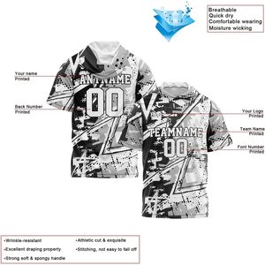 T-shirt à capuche personnalisé FOXA, manches courtes, sublimation, séchage rapide, maillot de basket-ball unisexe pour adultes, impression du nom de l'équipe, du numéro et du logo - Product Image 2