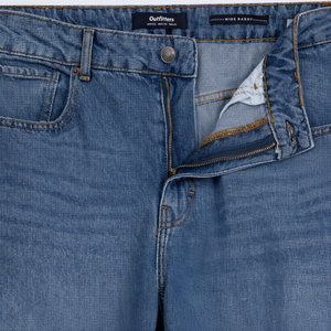 Jean en Denim Noir à Jambe Droite pour Homme, Confortable, Régulier, Léger, Imprimé ODM, Décontracté, Streetwear, Inspiré Hip-Hop - Product Image 1