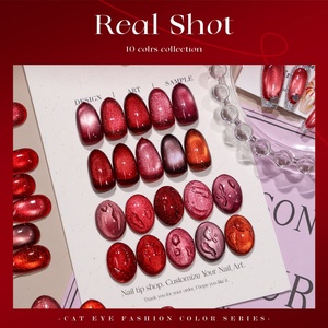 เจลทาเล็บ JTING คริสต์มาส 10 สี รุ่น Ruby Cat Eye สีแดง แม่เหล็กดูดติดเล็บ คอลเลคชั่นเจลตาแมว ปราศจากสาร TPO/Hema รับผลิตแบบ OEM เจลยูวีสำหรับทาเล็บ - Product Image 5