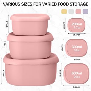 Hot Silicone Containers Foldable Silicone Food <b>Storage</b> Containers BPA Free Dishwasher and Freezer Safe - Product Image 2