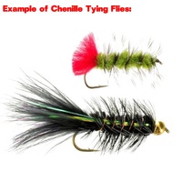 5m/Karte S M L Fliegenbinde-Tinsel Rayon Chenille Garn Woolly Bugger Würmer Leech Streamer Fliegenfischen Bindematerial für Fliegenkörper