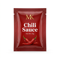 Film d'emballage laminé haute barrière de qualité alimentaire imprimé sur mesure pour sachets de sauce chili, en rouleau, pour machine d'emballage automatique VFFS