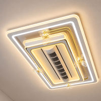 Ventilateur de plafond LED moderne encastré, sans pales, avec moteur DC 6 vitesses, télécommande et variateur d'intensité, idéal pour chambre et salon
