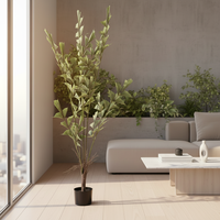 Arbre d'olivier artificiel de 180 cm en pot, article très demandé à l'international, pour la décoration intérieure au sol et la personnalisation de l'aménagement paysager