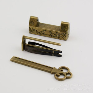 Furniture Lock Brass 42mm Vintage <b>Floral</b> Bird Design Jewelry <b>Box</b> Use Durable - Product Image 4