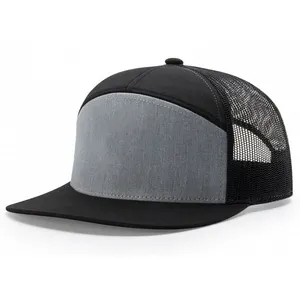 Wholesale hot sale blank snap back trucker cap fashion trendy personalized plain flat bill snapback trucker mesh cap