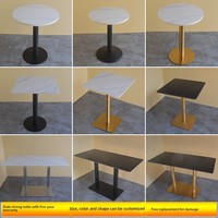 Table de salle à manger en dalle de pierre pour restaurant de restauration rapide, cantine scolaire, salon de thé commercial, zone de service, tables circulaires modernes