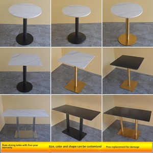 Mesa de Comedor de Losa de Piedra para Restaurante de Comida Rápida, Cafetería Escolar, Tienda de Té con Leche, Área de Descanso, Mesas Circulares Modernas - Product Image 4