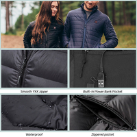 Veste chauffante électrique légère pour homme, grande taille, avec capuche réactive, pour la pêche et la chasse en extérieur, avec batterie intégrée