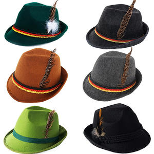 Vente chaude Oktoberfest Carnaval Performance Chapeau Composite Jazz Party Top Hat Rayé Style Fait Feutre Polyester Casual Pêche - Product Image 2