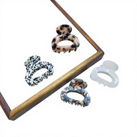 Pince à cheveux élégante en acétate, petite, faite à la main, écologique, à sequins, pour femme, pour demi-queue de cheval, simple, accessoire capillaire