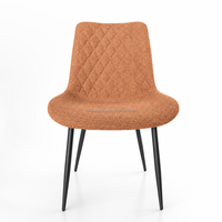 Fauteuil d'appoint en lin naturel orange, fauteuil rembourré respirant pour salon et chambre à coucher