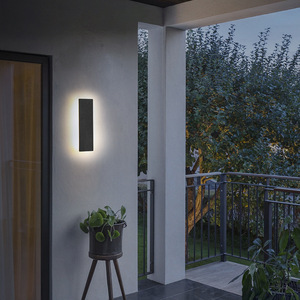 ไฟติดผนัง LED กันน้ำสำหรับภายนอกอาคาร ขนาด 300 มม. สีดำทราย สไตล์โมเดิร์น เหมาะสำหรับลานบ้าน สวน ระเบียง ทางเข้า - Product Image 2