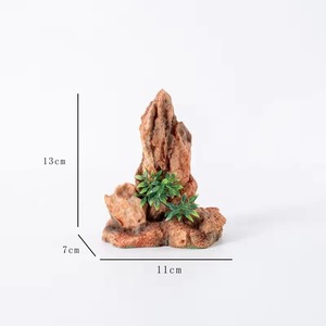 Ornement de rocaille miniature en résine pour aquarium, décoration paysagère artificielle de montagne pour aquarium, élément de pierre simulée - Product Image 3