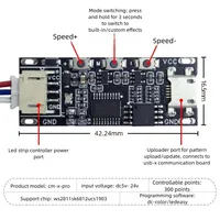 Controlador de Tira LED Programable Lededit 5V/12V a Todo Color WS2811SK6812, Capacidad de Carga de 300 Píxeles, Efecto de Flujo de Carreras de Caballos