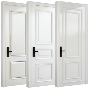 आधुनिक काले अखरोट ठोस लकड़ी मुख्य दरवाजा डिजाइन लकड़ी के घरों के लिए आंतरिक कमरे के दरवाजे - Product Image 6