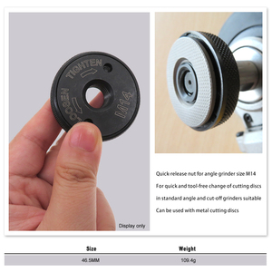 46.5mm rond autobloquant plaque de pression noir à dégagement <span class=keywords><strong>rapide</strong></span> meuleuse d'angle bride écrou M14 pour accessoires d'outils de meuleuse d'angle - Product Image 4