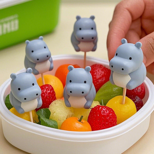 Mini Panda Animal jetable bâton de fruits en plastique Transparent couleur fourchette écologique Dessert gâteau brochette accessoires choix alimentaires - Product Image 6