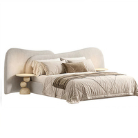 Lit Capitonnée et Rembourré Tendance Maison Moderne, Mobilier de Chambre Luxueux en Velours, Cadre de Lit Grand Lit et Très Grand Lit