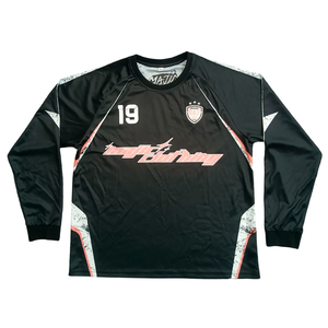 Factory Customized Crew Neck Long Sleeve Soccer Jersey Polyester Breathable Loose Fit Oversized Men's Soccer Uniform - Product Image 2