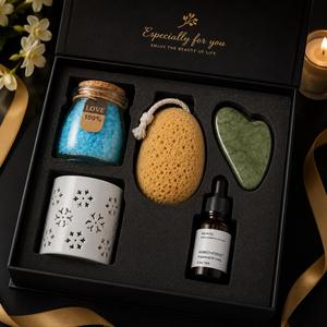 Caja de Regalo de Spa de Lujo FX, Incluye Sal de Baño, Aceite Esencial, Vela, Tabla Gua Sha, Esponja, Regalo Artesanal Personalizado para Festivales - Product Image 2