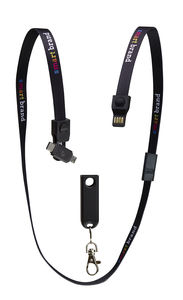 كابل شحن USB متعدد الوظائف 4 في 1 مع شعار مخصص، يشمل مايكرو USB وType C وLightning، مع حبل تعليق - Product Image 2