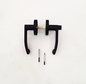 Gagang Pintu Persegi Hitam Doff Grosir, Kunci Gagang Pintu Aluminium Alloy Tugas Berat, Anti Bising, Kunci Privasi untuk Pintu Interior - Product Image 5