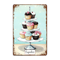 Cupcake Doux Décor mur bar Artisanat ancienne impression rétro signe vip salon Vintage métal Affiche logo étain voiture plaque Offre Spéciale