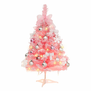 60cm pequeño escritorio Rosa estrella decorativa PVC árbol de Navidad para niña decoraciones para fiesta de Navidad - Product Image 6