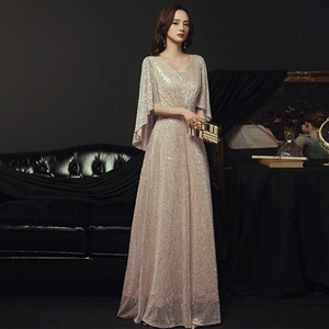 Gaun Satin Wanita Model Empire Berwarna Emas dengan Ruffle, Gaya Panjang Sederhana, Elegan, Formal untuk Acara Musim Panas dan Malam Hari, Cocok untuk <span class=keywords><strong>Prom</strong></span> - Product Image 3