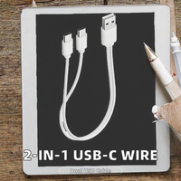 Kabel Pengisian Daya ROHS Tembaga Murni 2-in-1 Double Type-C USB ke Type-C 30m dengan Selubung PVC untuk Android