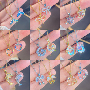 Collier ras <span class=keywords><strong>du</strong></span> cou avec pendentif en strass Resoul, chaîne fine, magnifiques colliers pour femmes, bijoux tendance - Product Image 1