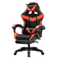 Zéro gravité Cyber café chaise berçante jeu pas cher ordinateur PC chaise de jeu avec repose-pieds doré PU cuir chaise de course jeu