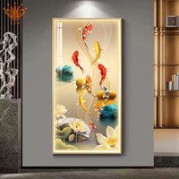 Peinture murale illuminée avec éclairage LED sur les bords, impression artistique en porcelaine de cristal pour la décoration murale intérieure de la maison et de l'hôtel